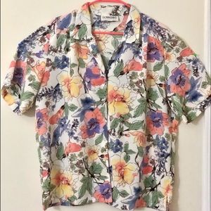 Vintage watercolor floral blouse